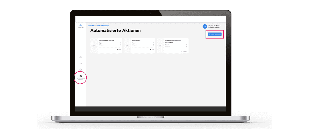 CX Dashboard mit USPs